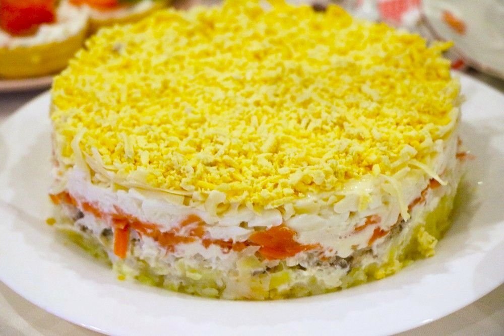 Мимоза с сардиной